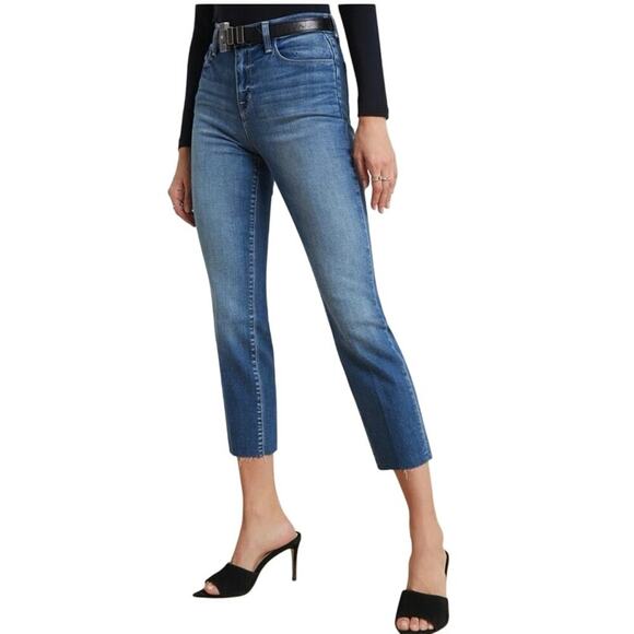 L’Agence Sada High Rise Cropped Slim Jeans Raw Hem Lexington Wash Size 28 NWOT - Picture 5 of 13